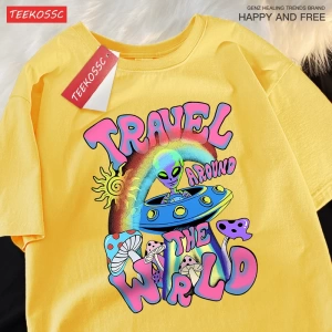 Y2k Vintage Tişört Tee Alien Ufo dünya