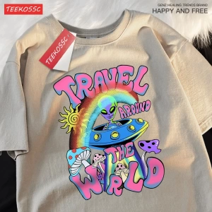 Y2k Vintage Tişört Tee Alien Ufo dünya
