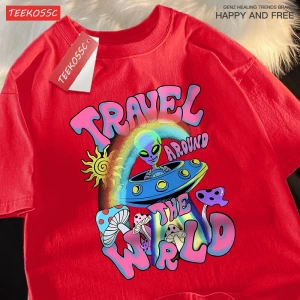 Y2k Vintage Tişört Tee Alien Ufo dünya