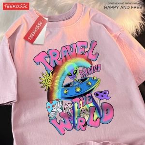 Y2k Vintage Tişört Tee Alien Ufo dünya