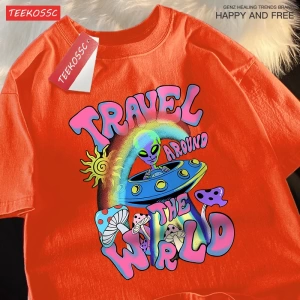 Y2k Vintage Tişört Tee Alien Ufo dünya