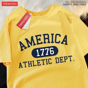 Y2k Vintage Tişört Tee Amerika 1776 atletik borç mektup