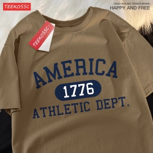 Y2k Vintage Tişört Tee Amerika 1776 atletik borç mektup