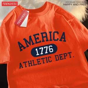 Y2k Vintage Tişört Tee Amerika 1776 atletik borç mektup