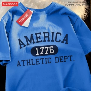 Y2k Vintage Tişört Tee Amerika 1776 atletik borç mektup
