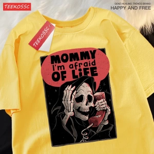 Y2k Vintage Tişört Tee Anne ben hayat korkuyor