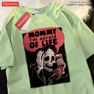Y2k Vintage Tişört Tee Anne ben hayat korkuyor