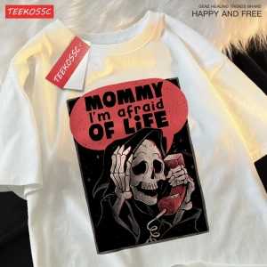 Y2k Vintage Tişört Tee Anne ben hayat korkuyor