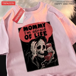 Y2k Vintage Tişört Tee Anne ben hayat korkuyor