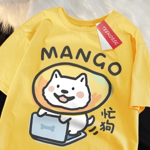 Y2k Vintage Tişört Tee Ben gerçekten meşgul eğlenceli köpek baskı