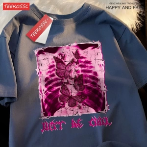 Y2k Vintage Tişört Tee Benim göbek kelebekler dolu
