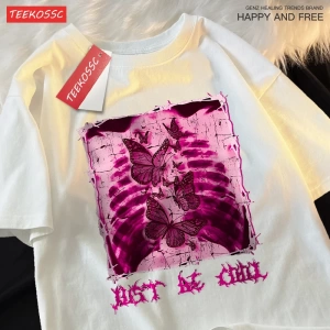 Y2k Vintage Tişört Tee Benim göbek kelebekler dolu