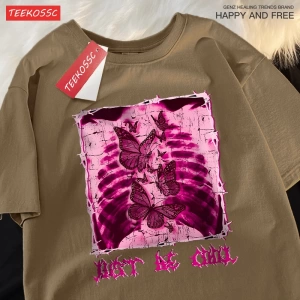 Y2k Vintage Tişört Tee Benim göbek kelebekler dolu