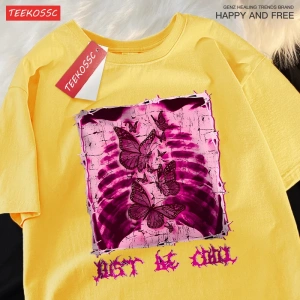 Y2k Vintage Tişört Tee Benim göbek kelebekler dolu