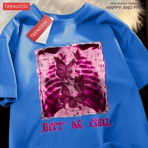 Y2k Vintage Tişört Tee Benim göbek kelebekler dolu