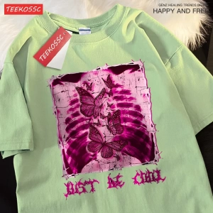 Y2k Vintage Tişört Tee Benim göbek kelebekler dolu