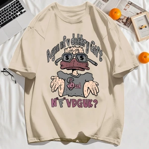 Y2k Vintage Tişört Tee Bir İnsan Gözlük Giyen Baskı