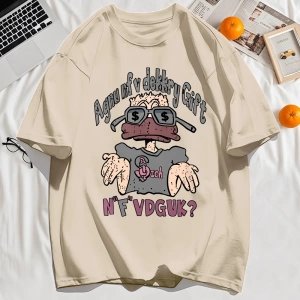 Y2k Vintage Tişört Tee Bir İnsan Gözlük Giyen Baskı