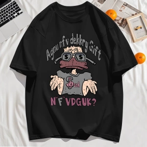 Y2k Vintage Tişört Tee Bir İnsan Gözlük Giyen Baskı