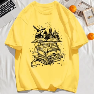 Y2k Vintage Tişört Tee Birçok Kitap Ve Uçan Kuşlar Baskı