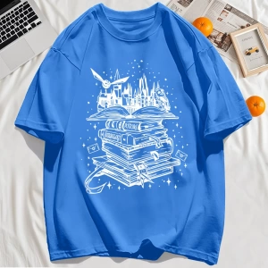 Y2k Vintage Tişört Tee Birçok Kitap Ve Uçan Kuşlar Baskı