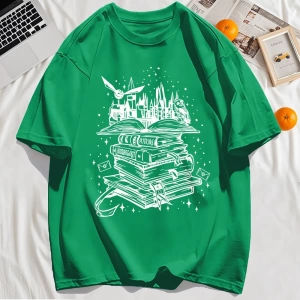 Y2k Vintage Tişört Tee Birçok Kitap Ve Uçan Kuşlar Baskı