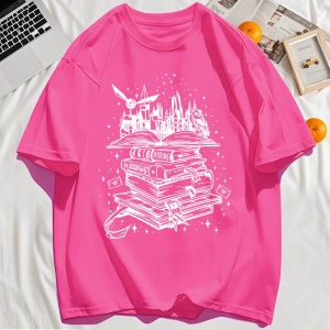 Y2k Vintage Tişört Tee Birçok Kitap Ve Uçan Kuşlar Baskı