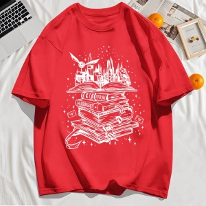 Y2k Vintage Tişört Tee Birçok Kitap Ve Uçan Kuşlar Baskı