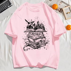 Y2k Vintage Tişört Tee Birçok Kitap Ve Uçan Kuşlar Baskı