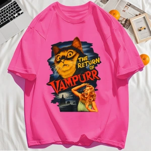Y2k Vintage Tişört Tee Büyük bir kedi ve dişleri baskıla