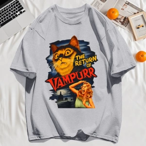 Y2k Vintage Tişört Tee Büyük bir kedi ve dişleri baskıla