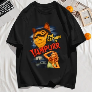 Y2k Vintage Tişört Tee Büyük bir kedi ve dişleri baskıla