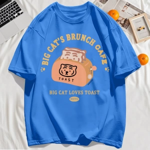 Y2k Vintage Tişört Tee Büyük Kedinin Brunch Cafe Tasarım