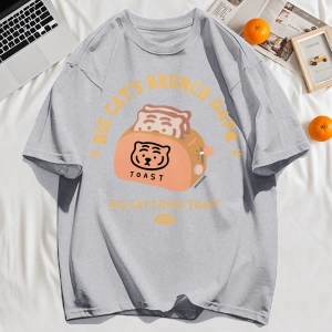 Y2k Vintage Tişört Tee Büyük Kedinin Brunch Cafe Tasarım