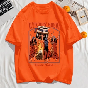 Y2k Vintage Tişört Tee Cadılar Brew Siyah Sihirli Baskı