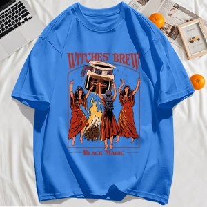 Y2k Vintage Tişört Tee Cadılar Brew Siyah Sihirli Baskı
