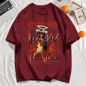 Y2k Vintage Tişört Tee Cadılar Brew Siyah Sihirli Baskı