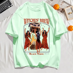 Y2k Vintage Tişört Tee Cadılar Brew Siyah Sihirli Baskı