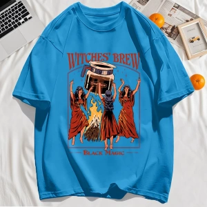 Y2k Vintage Tişört Tee Cadılar Brew Siyah Sihirli Baskı