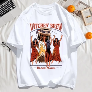 Y2k Vintage Tişört Tee Cadılar Brew Siyah Sihirli Baskı