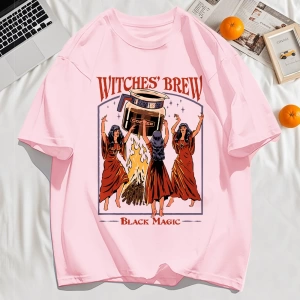 Y2k Vintage Tişört Tee Cadılar Brew Siyah Sihirli Baskı
