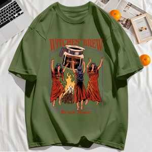 Y2k Vintage Tişört Tee Cadılar Brew Siyah Sihirli Baskı