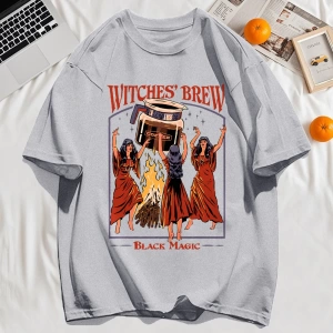 Y2k Vintage Tişört Tee Cadılar Brew Siyah Sihirli Baskı