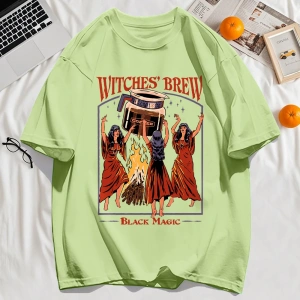 Y2k Vintage Tişört Tee Cadılar Brew Siyah Sihirli Baskı