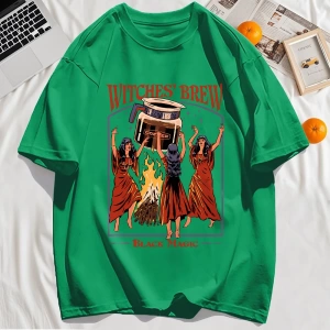 Y2k Vintage Tişört Tee Cadılar Brew Siyah Sihirli Baskı