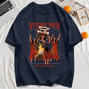 Y2k Vintage Tişört Tee Cadılar Brew Siyah Sihirli Baskı