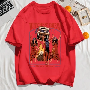 Y2k Vintage Tişört Tee Cadılar Brew Siyah Sihirli Baskı