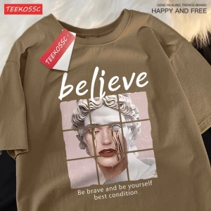 Y2k Vintage Tişört Tee Cesur olmak ve kendiniz olmak inanıyorum en iyi durumda