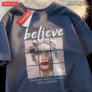 Y2k Vintage Tişört Tee Cesur olmak ve kendiniz olmak inanıyorum en iyi durumda
