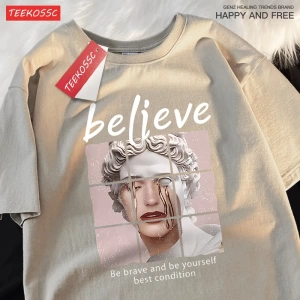 Y2k Vintage Tişört Tee Cesur olmak ve kendiniz olmak inanıyorum en iyi durumda